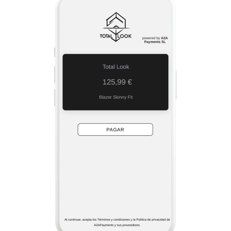 Un pago en comercio online.